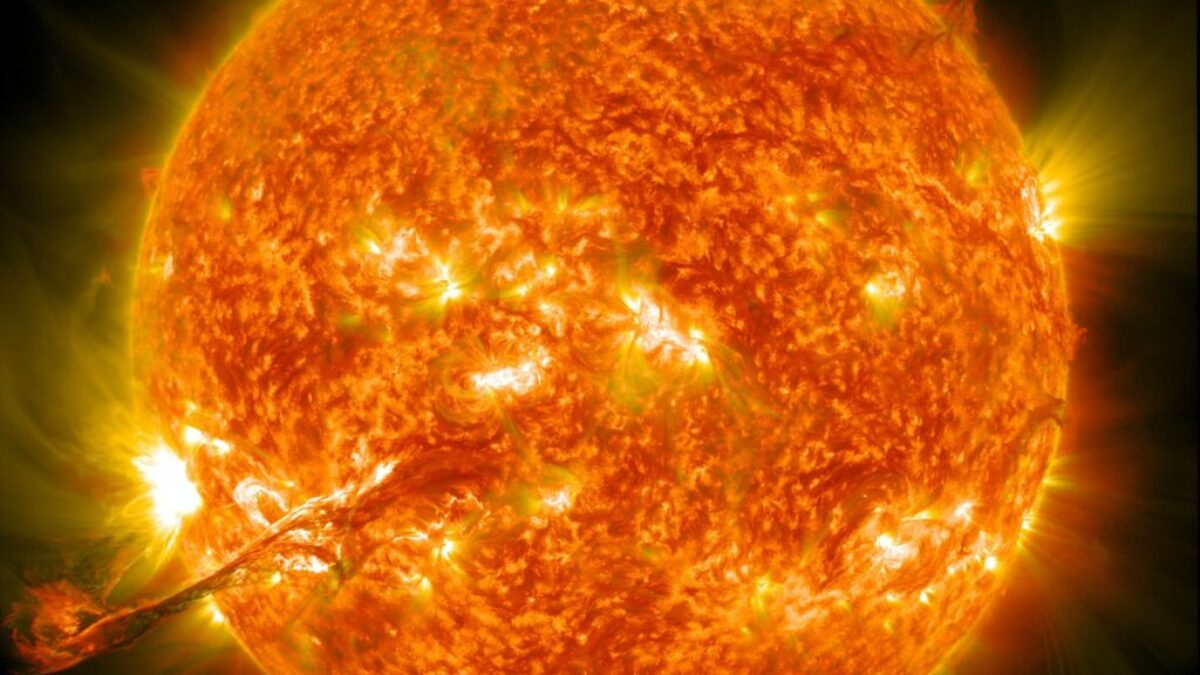 The sun with a corona mass ejection