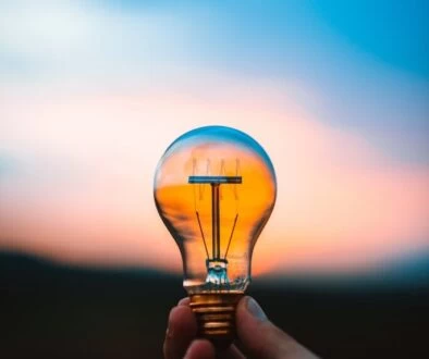 person holding bulb