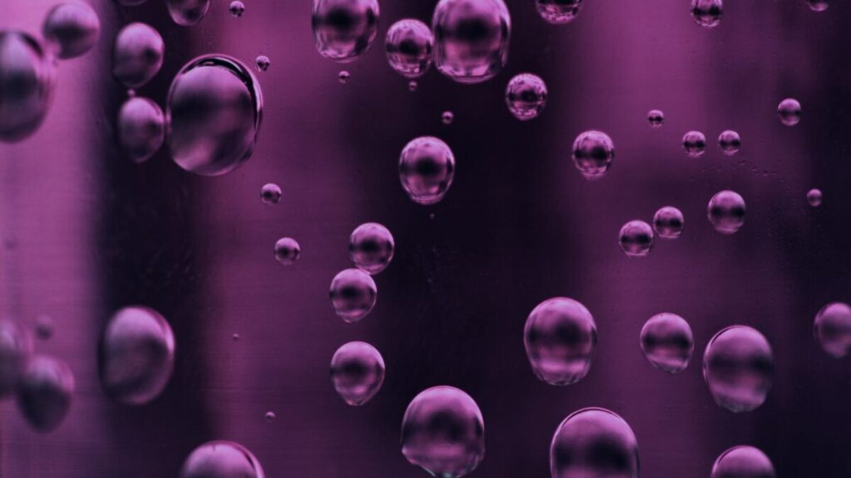 purple bubbles on liquid