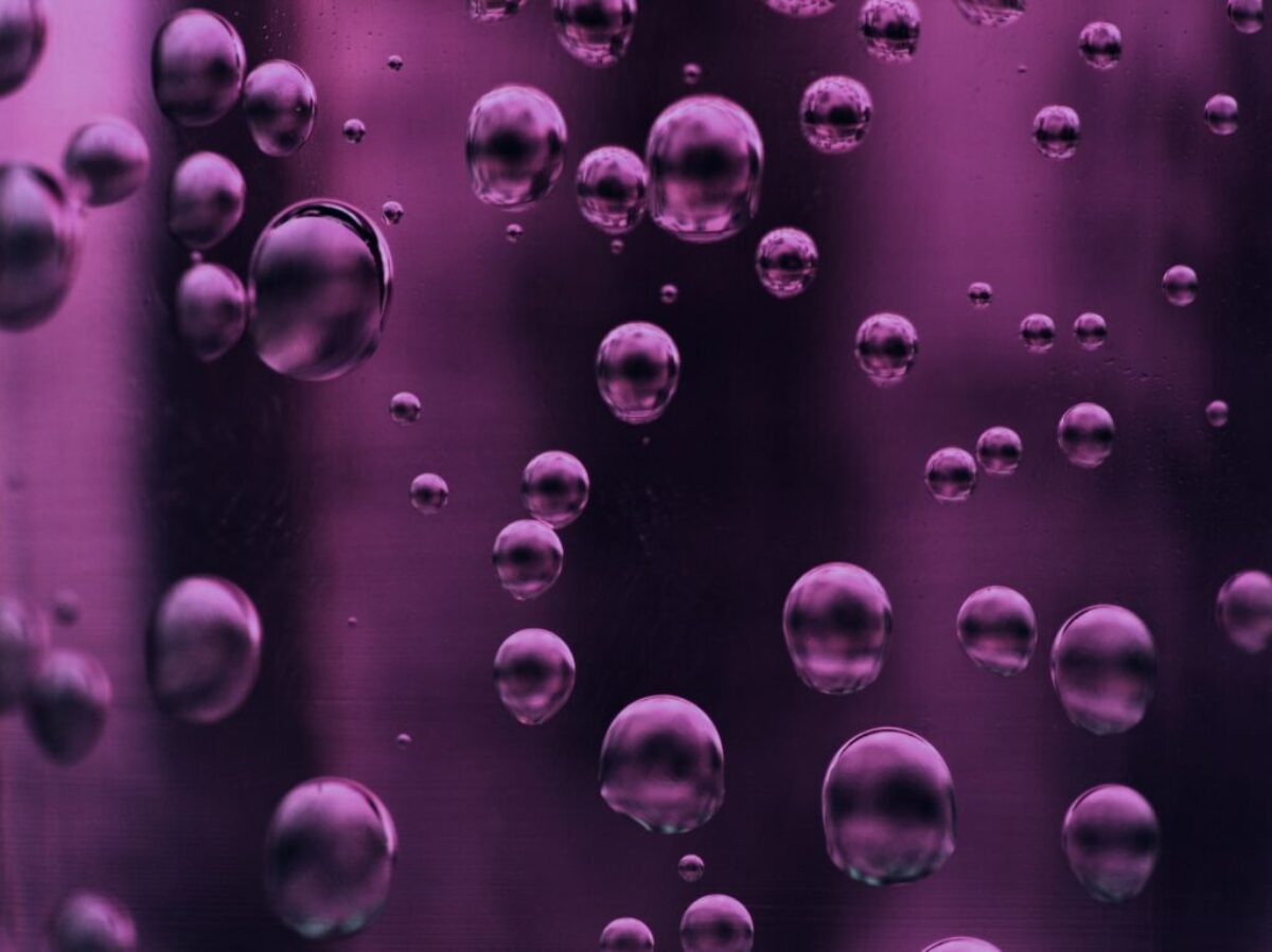 purple bubbles on liquid