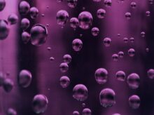 purple bubbles on liquid