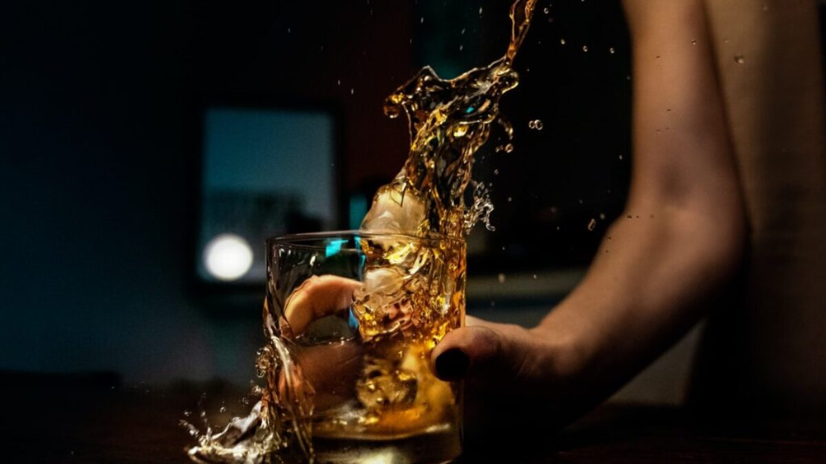 clear shot glass with water