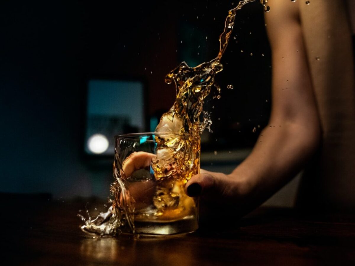 clear shot glass with water