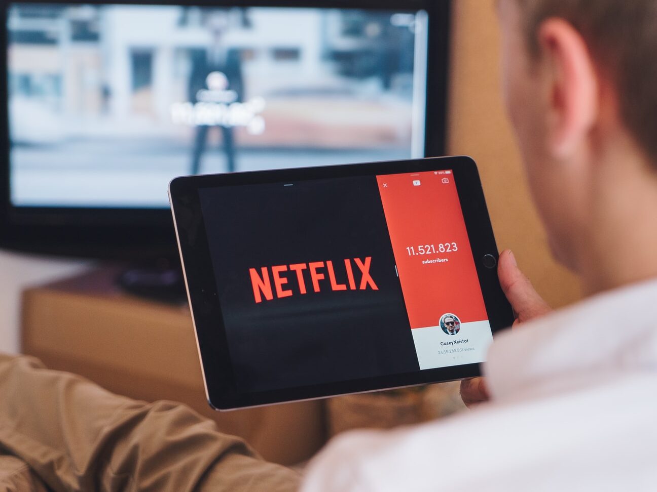 man watching Netflic