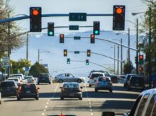 traffic light with red light