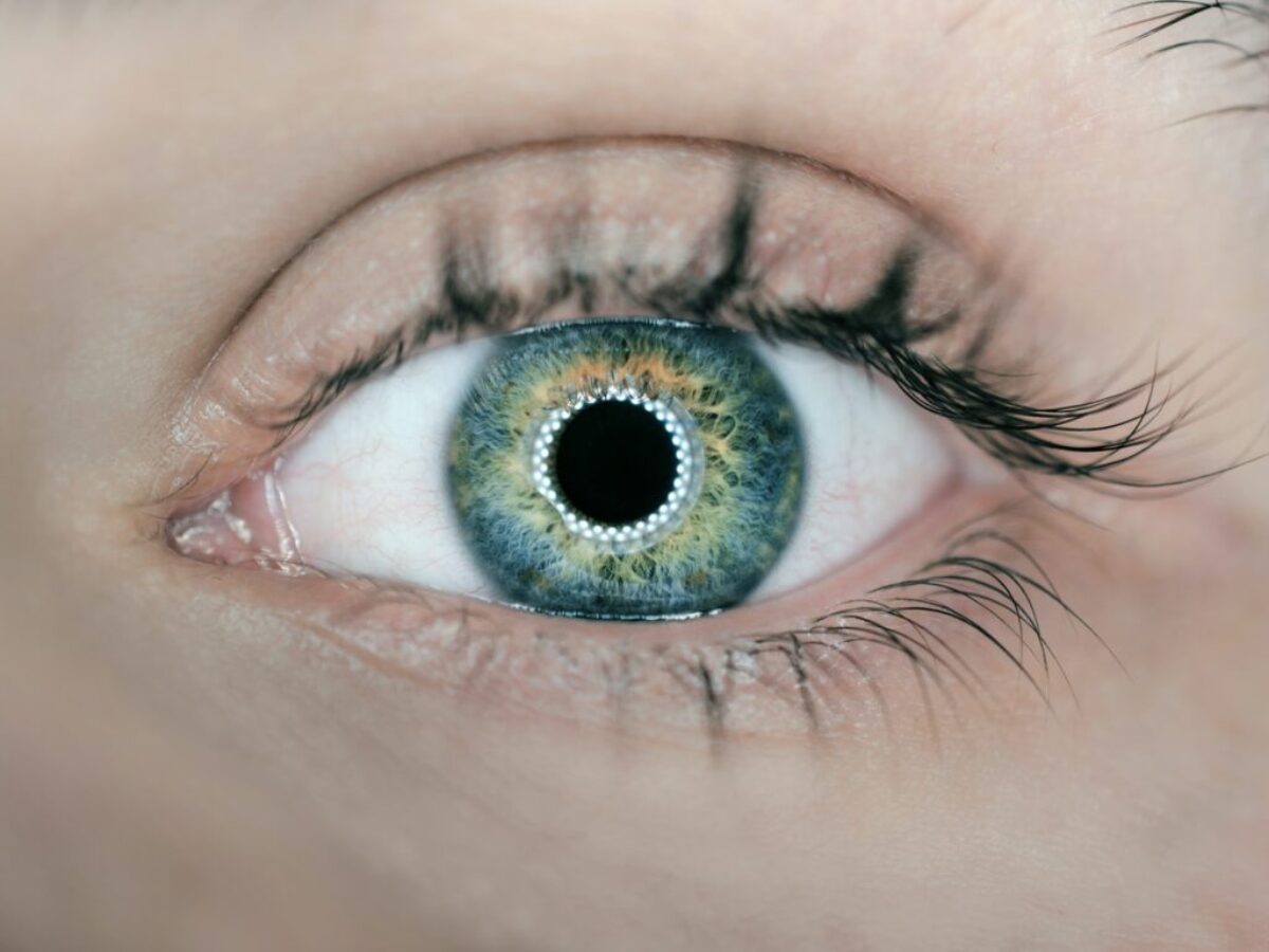 person showing green and black eyelid closeup photography
