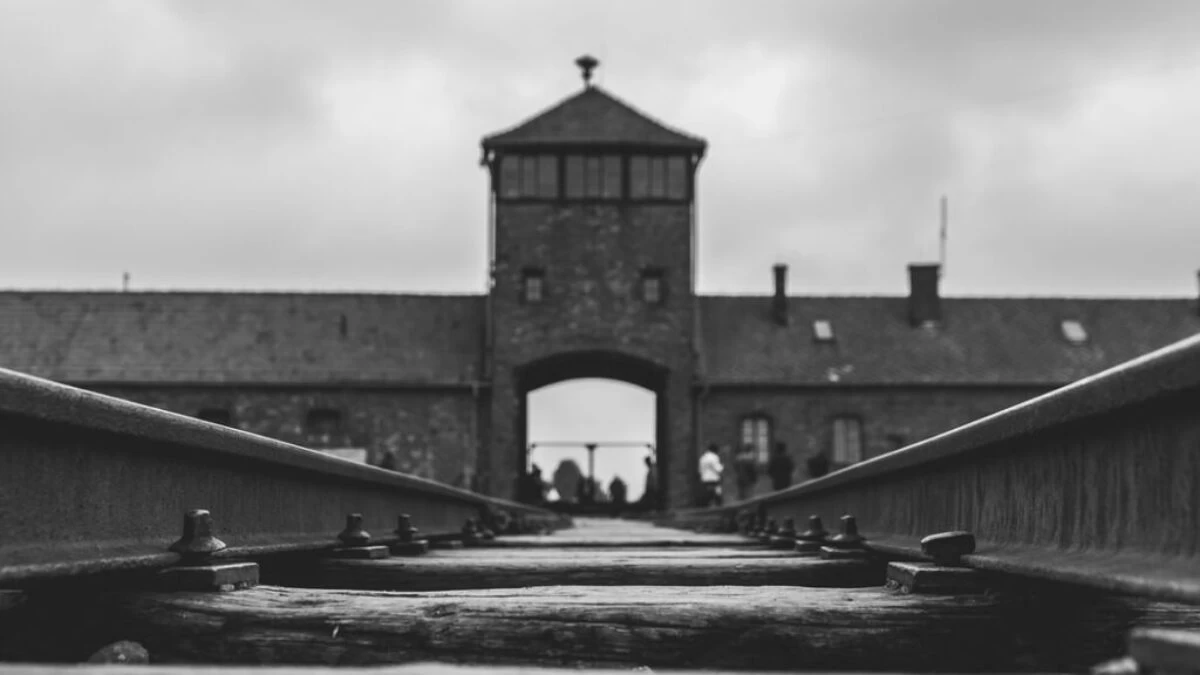 grayscale photo of concrete bridge