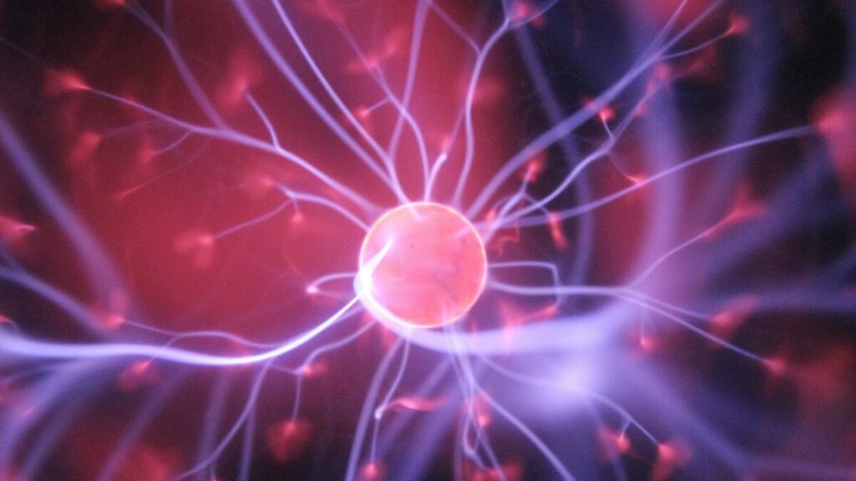 purple and pink plasma ball