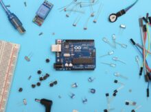 blue and black circuit board