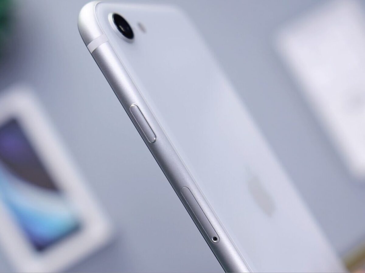 silver iphone 6 on white table