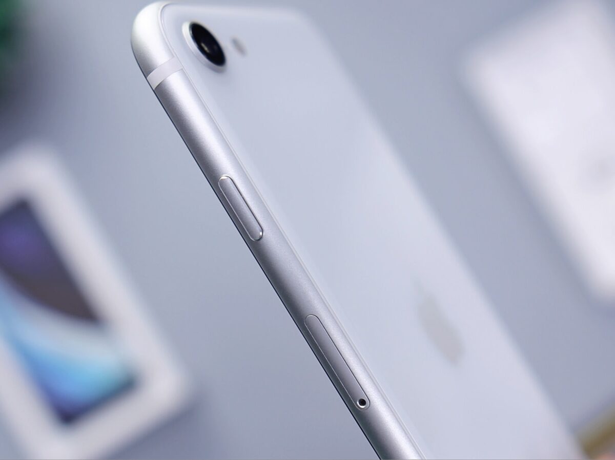silver iphone 6 on white table