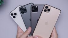 two space gray and two silver iPhone 11's