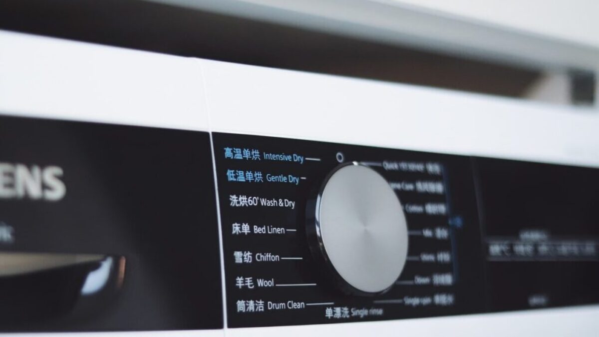 white front load washing machine