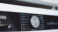 white front load washing machine
