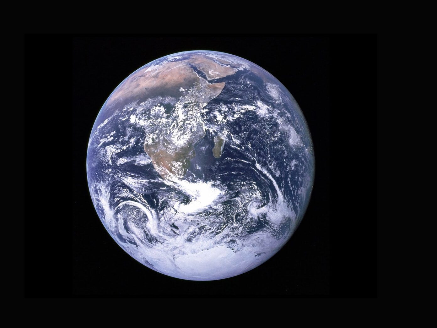 Earth with clouds above the African continent