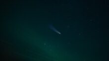 green sky during night time