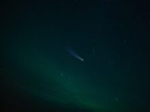 green sky during night time