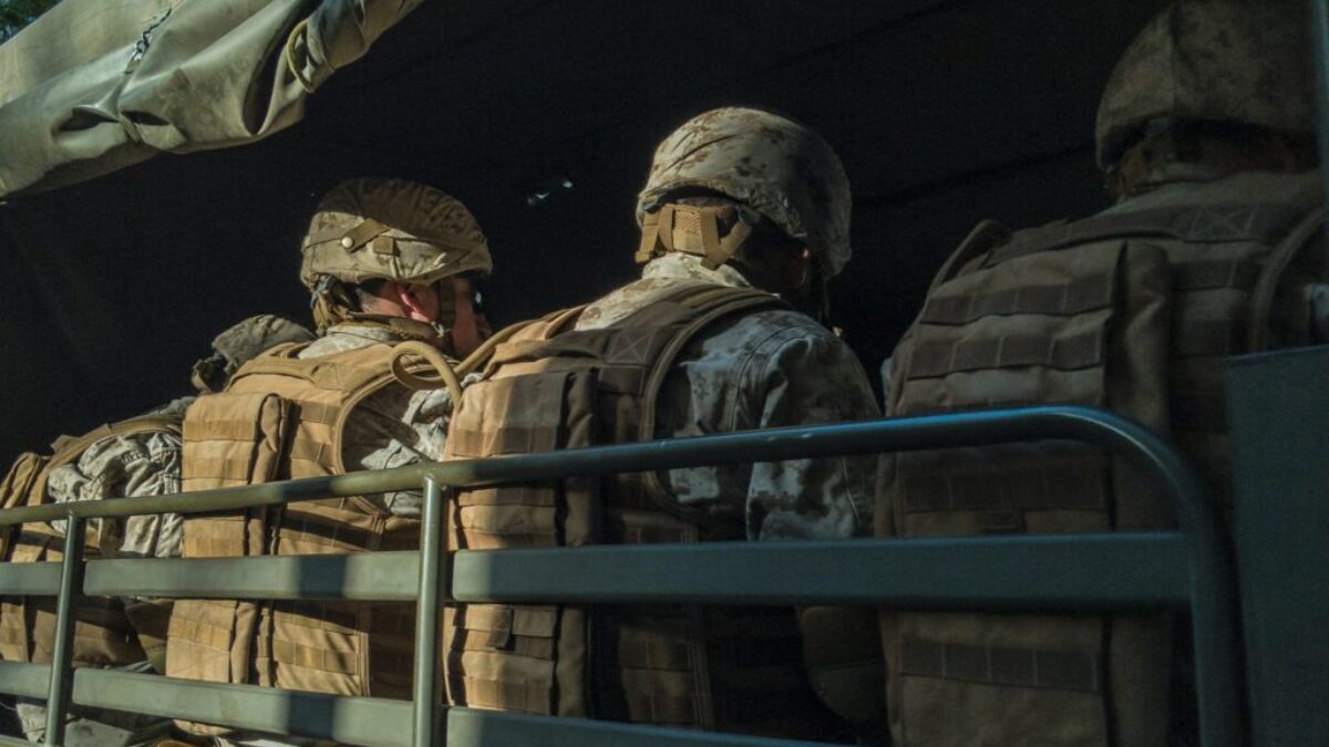 soldiers in truck