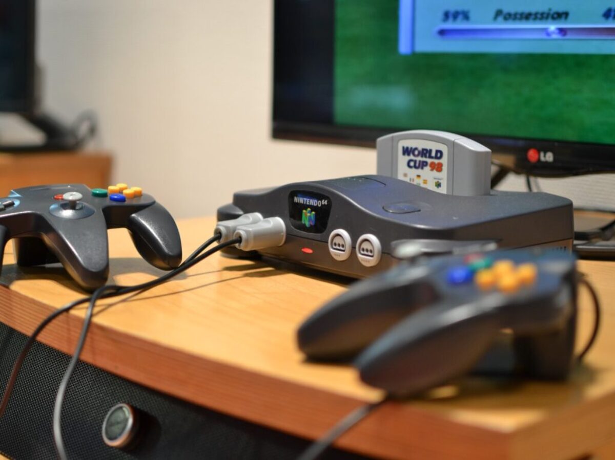 black and gray game controller