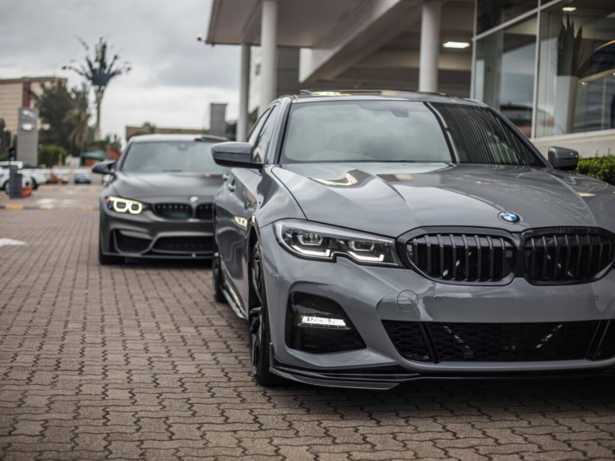 black bmw m 3 parked on brown brick floor