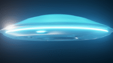 Blue and White Round Light