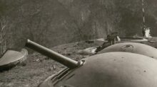 grayscale photography of war cannons