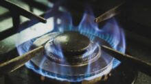 black and white gas stove