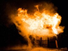photo of burning house