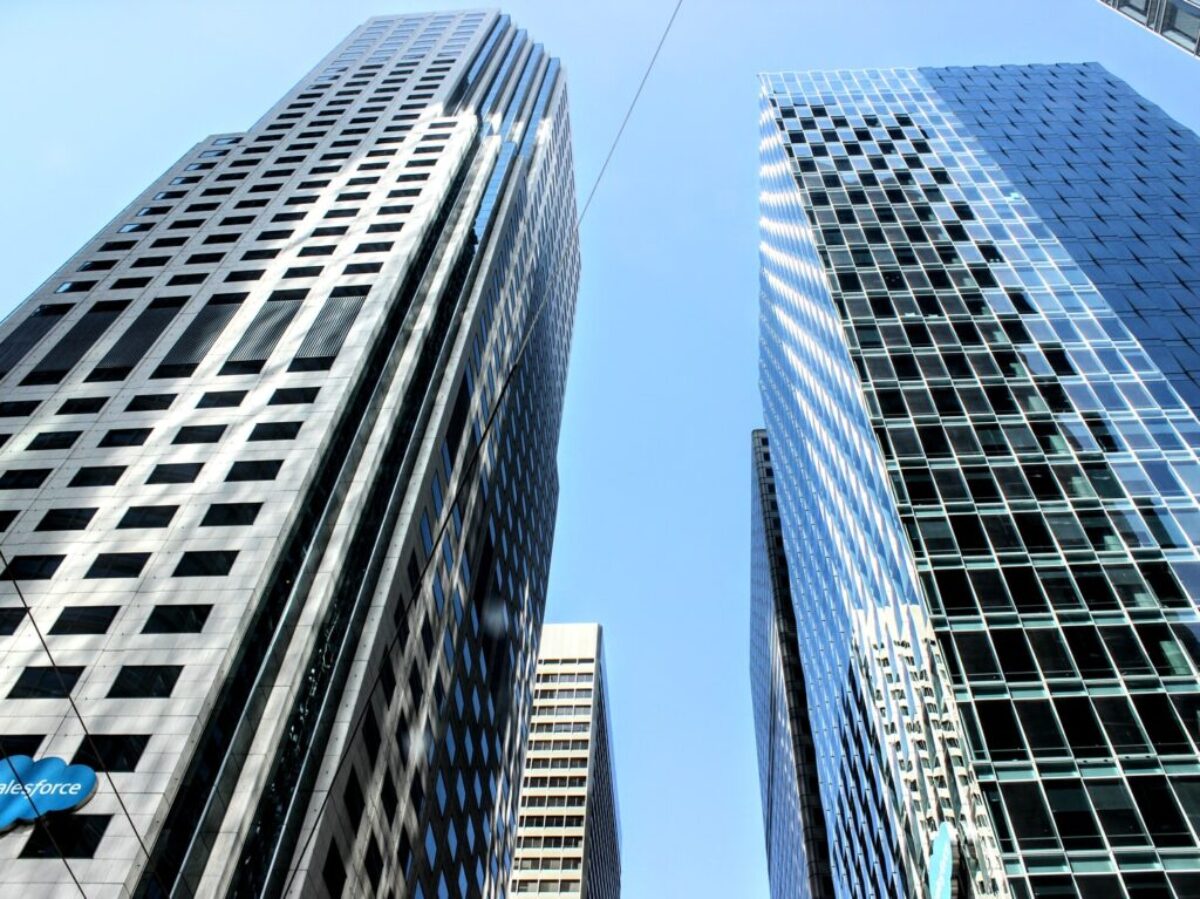 low angle photography of high rise buildings