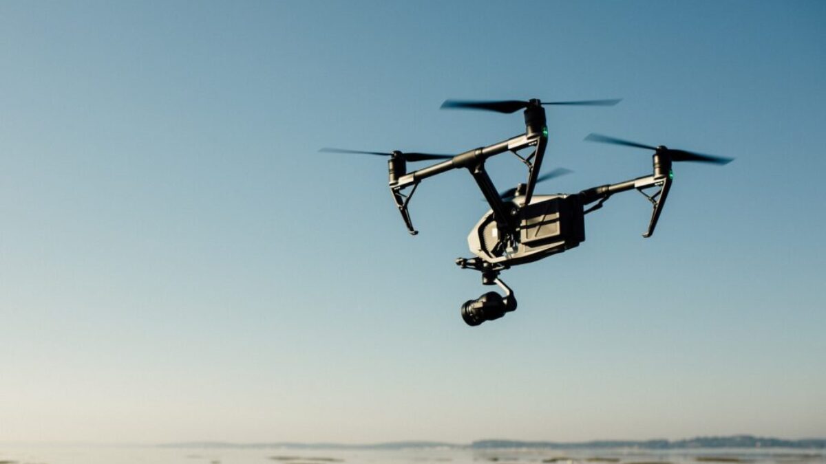 drone near beach photography