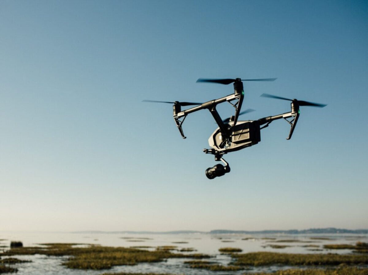 drone near beach photography