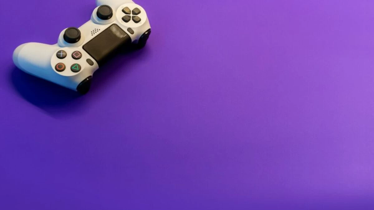 white and black game controller