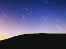 time lapse photography of shooting stars