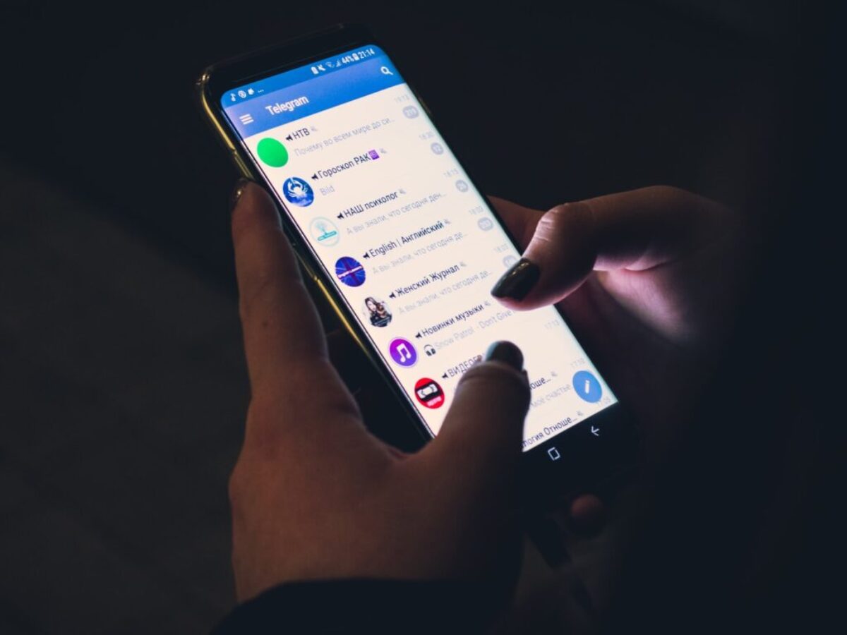 person using smartphone