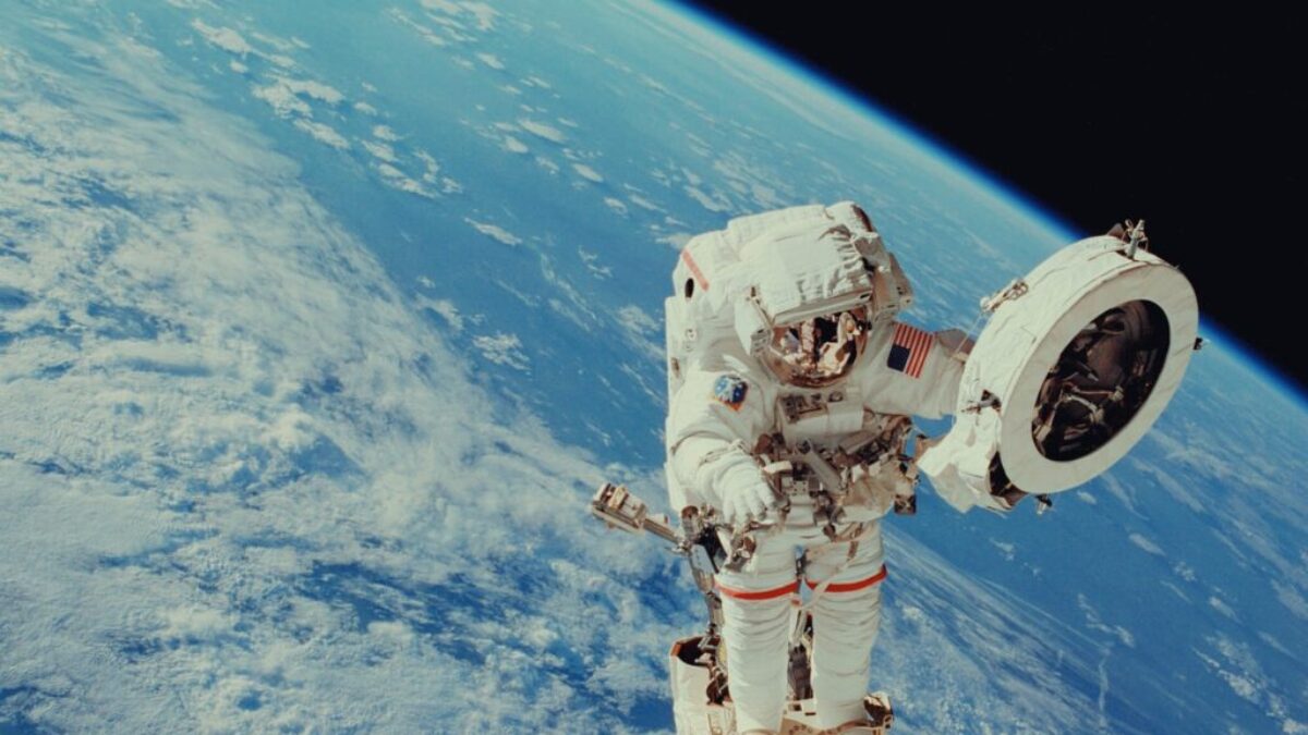 NASA astronaut performs extravehicular activity