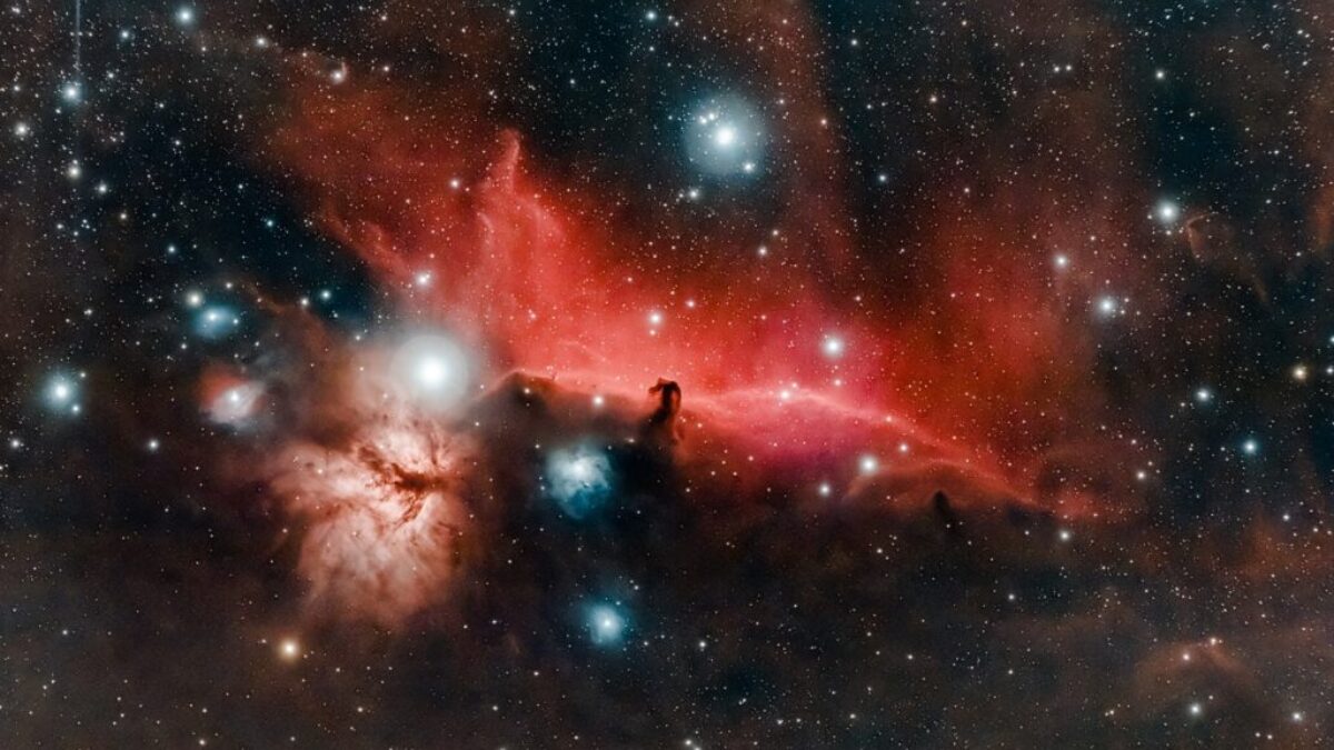 red and black galaxy with stars