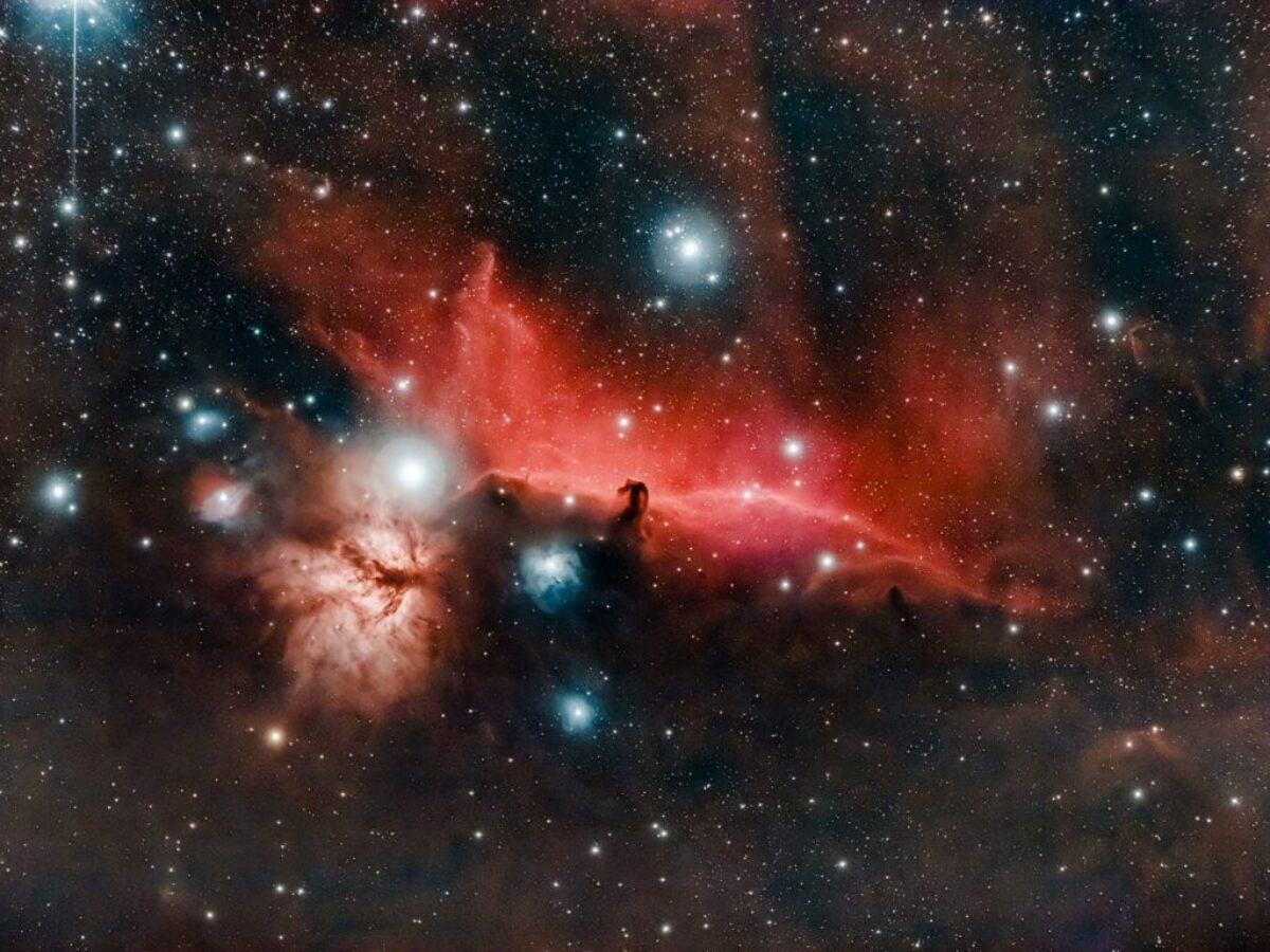 red and black galaxy with stars