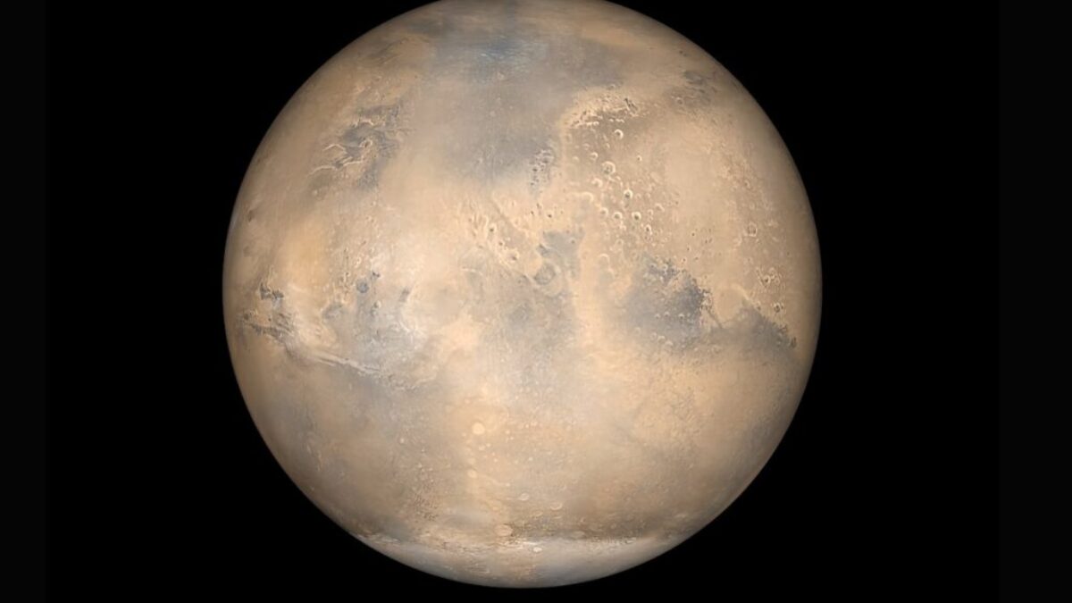Mars on a black background