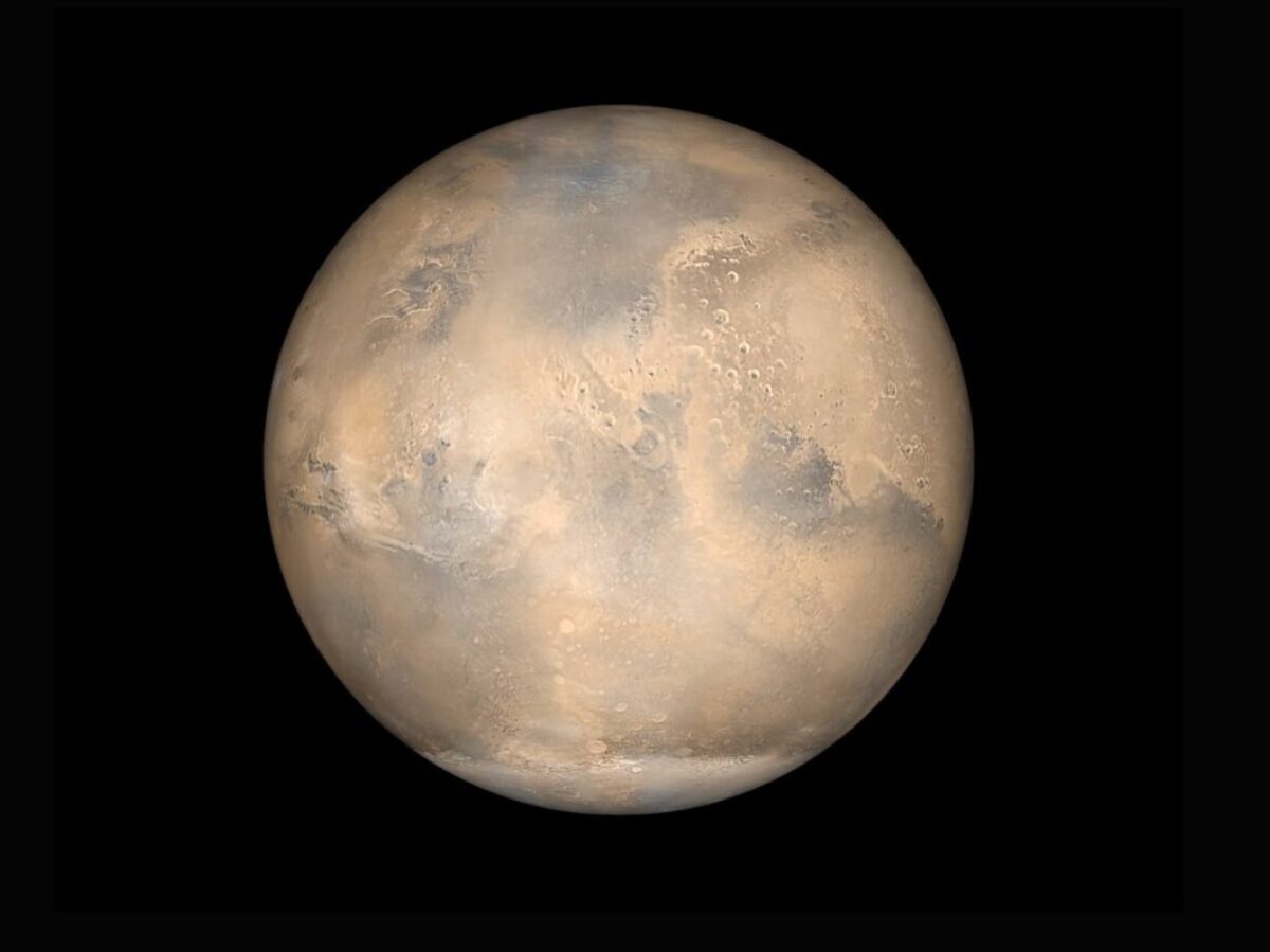 Mars on a black background