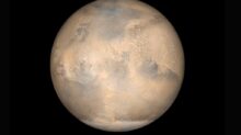 Mars on a black background