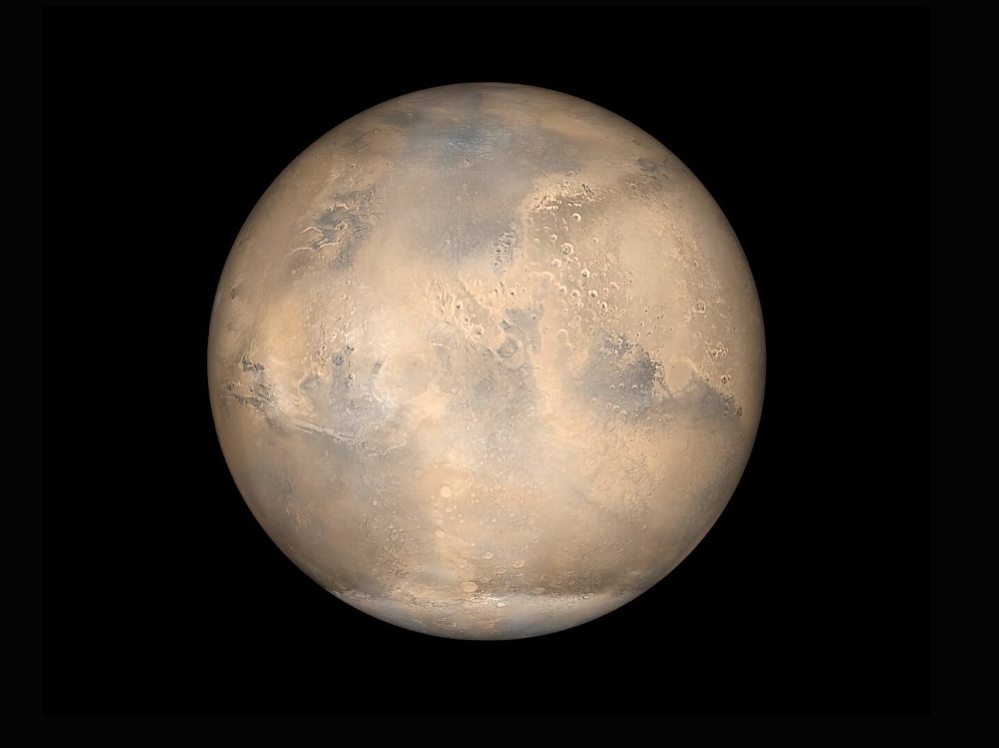 Mars on a black background