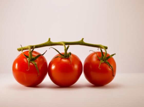 three cherry tomatoes