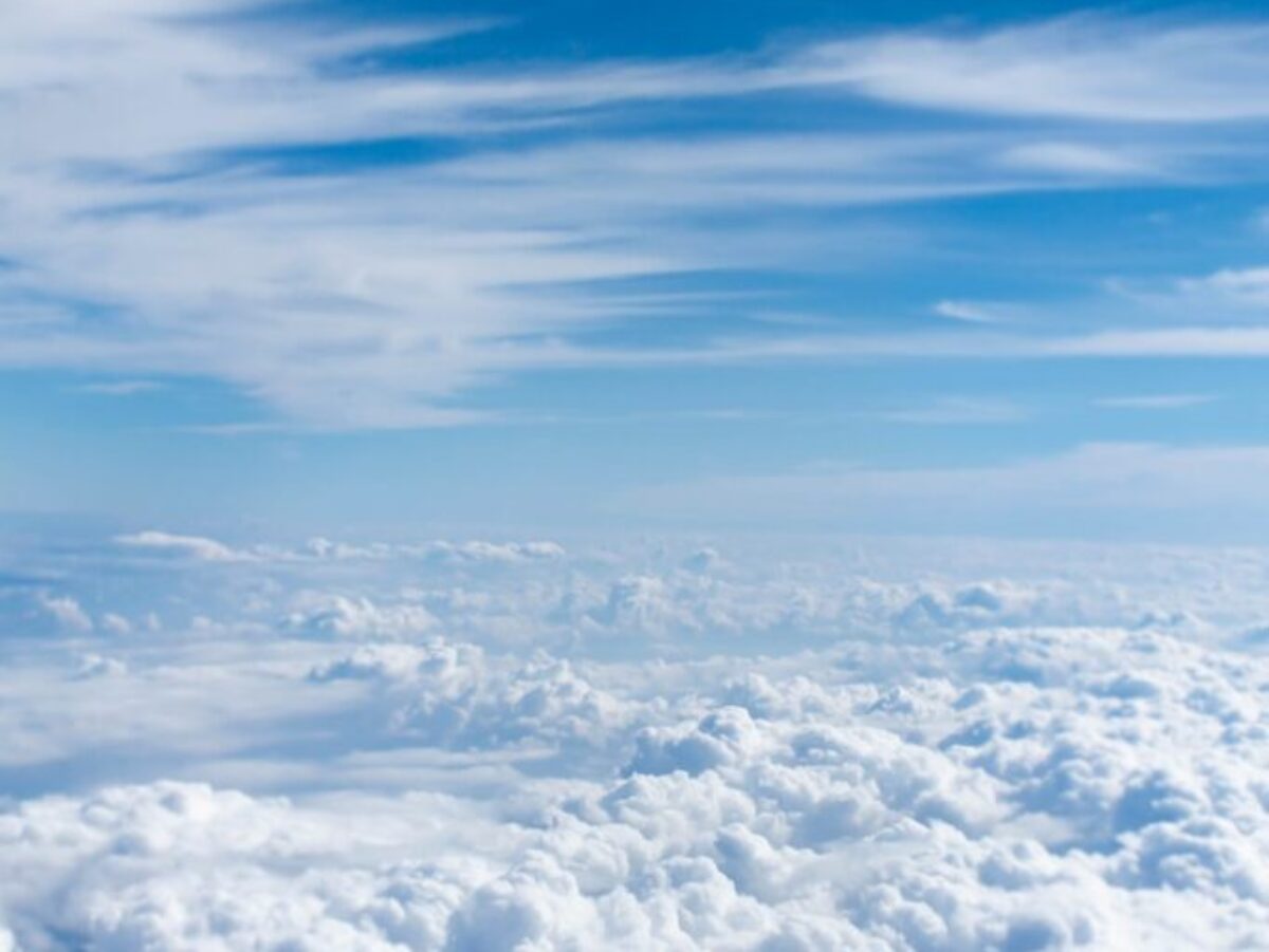 above-cloud photo of blue skies