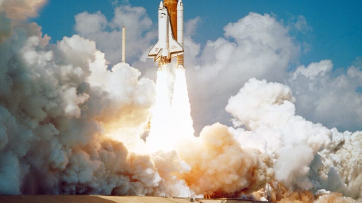 Space Shuttle Challenger launches from Kennedy Space Center
