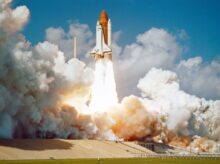 Space Shuttle Challenger launches from Kennedy Space Center
