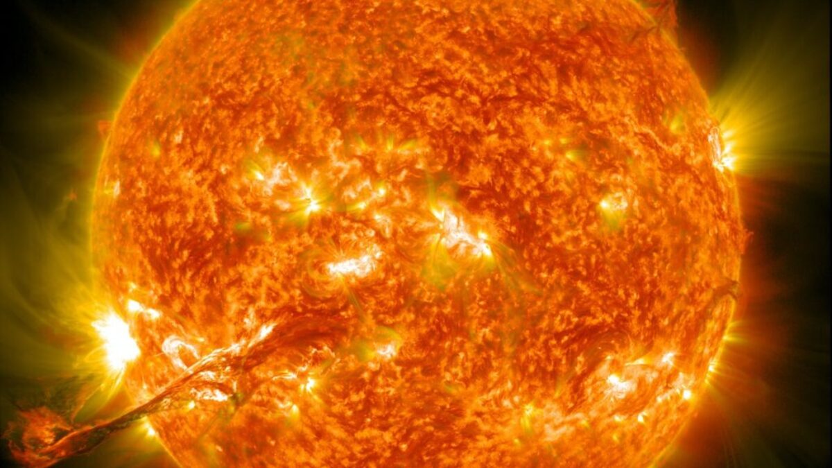 The sun with a corona mass ejection