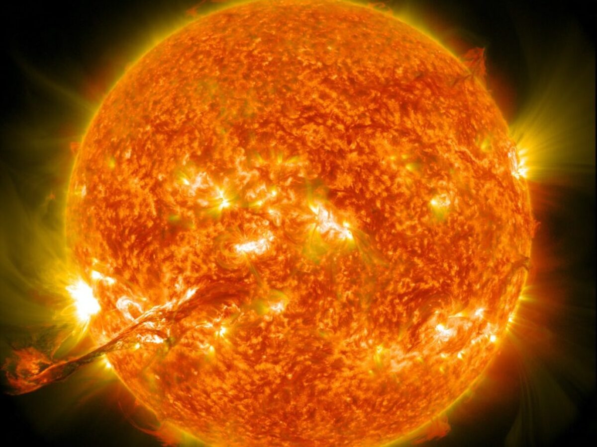 The sun with a corona mass ejection
