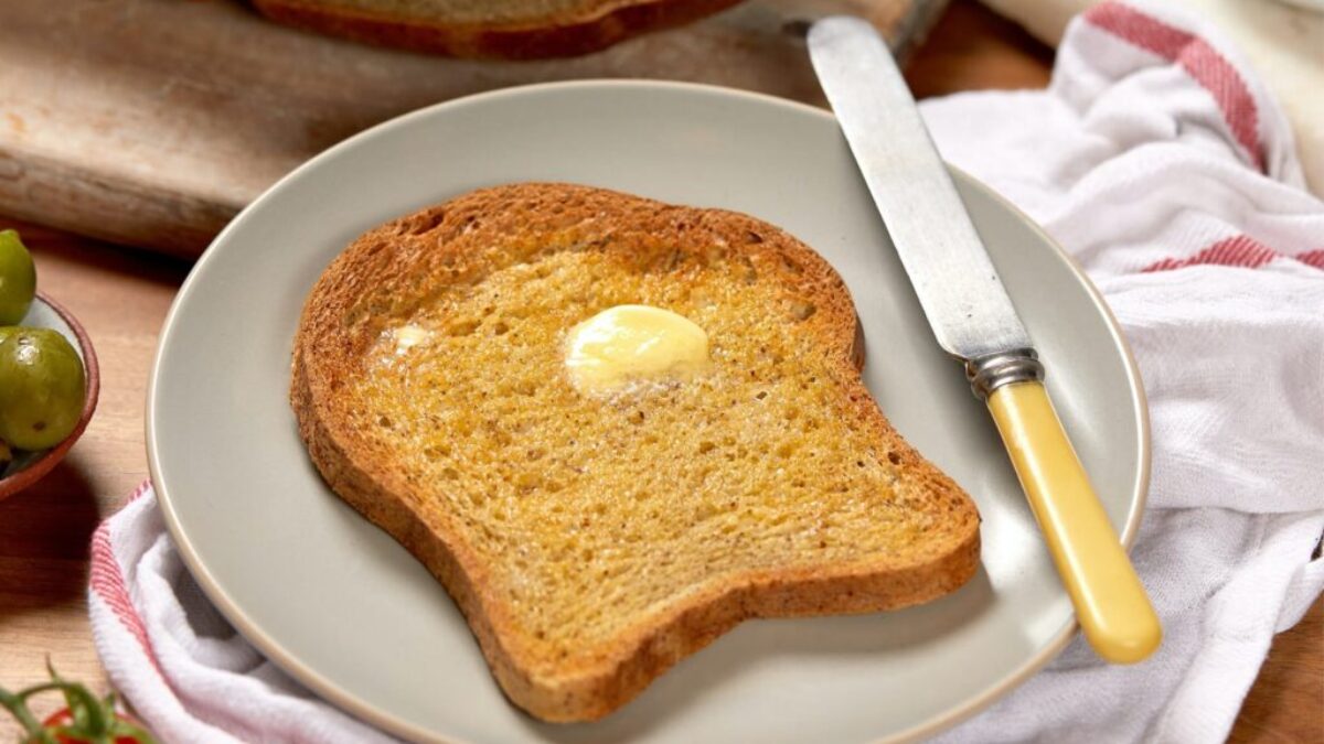 bread on white ceramic plate