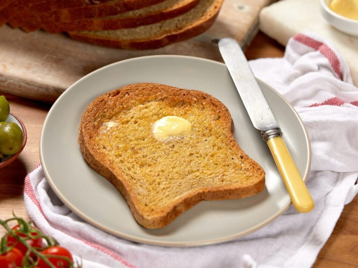 bread on white ceramic plate