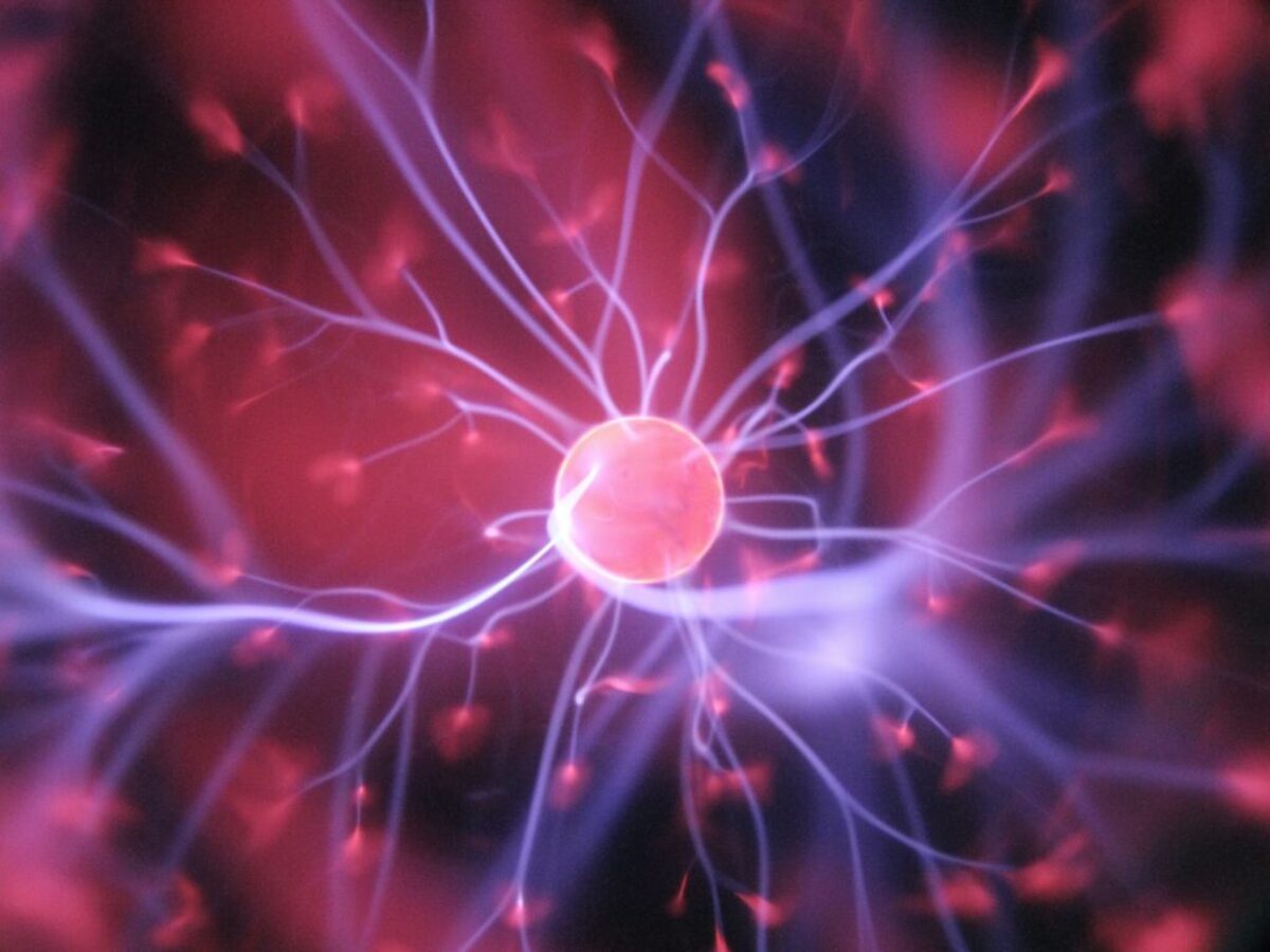 purple and pink plasma ball